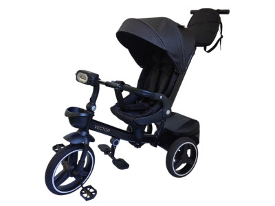 Дитячий триколісний велосипед VECTOR ME 1162-1 Black з батьківською ручкою