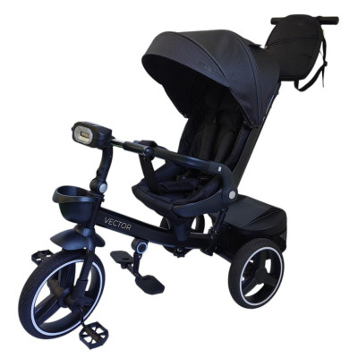 Дитячий триколісний велосипед VECTOR ME 1162-1 Black з батьківською ручкою