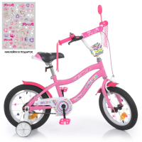 Велосипед дитячий PROF1 Y14241 14 дюймів, рожевий