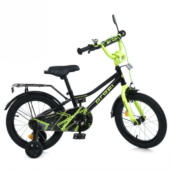 Велосипед дитячий MB 16015-1 колеса 16 дюймів чорно-зелений