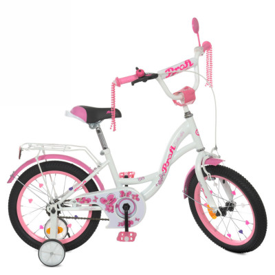 Велосипед дитячий PROF1 Y1625 16 дюймів, рожевий