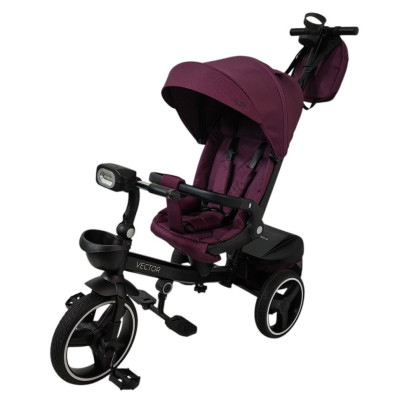 Дитячий триколісний велосипед VECTOR ME 1162-1 Purple з батьківською ручкою