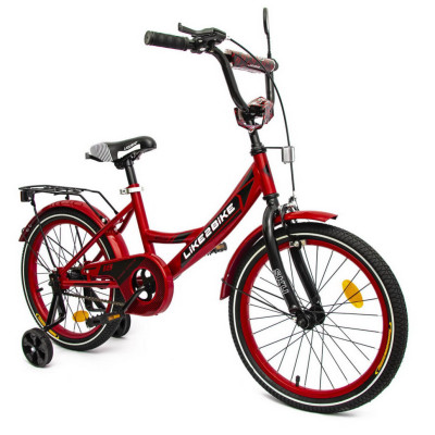 Велосипед дитячий 2-х колісний 18" 211801 (RL7T) Like2bike Sky бордовий рама сталь з дзвінком