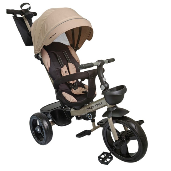 Велосипед дитячий триколісний MT 1001-1 Almond Beige з батьківською ручкою Велосипед дитячий триколісний MT 1001-1 Almond Beige з батьківською ручкою