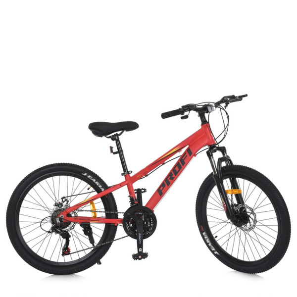 Велосипед MTB2401-1 24 дюймів алюмінієва рама 11 Shimano 21SP червоно-чорний