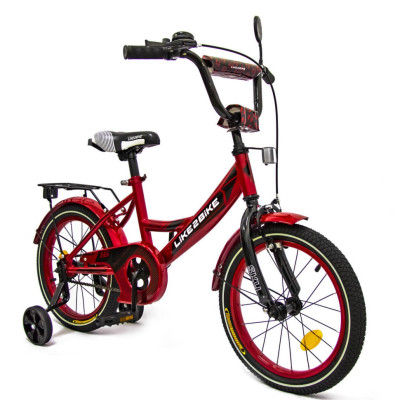 Велосипед дитячий 2-х колісний 16" 211615 (RL7T) Like2bike Sky, бордовий, рама сталь, з дзвінком