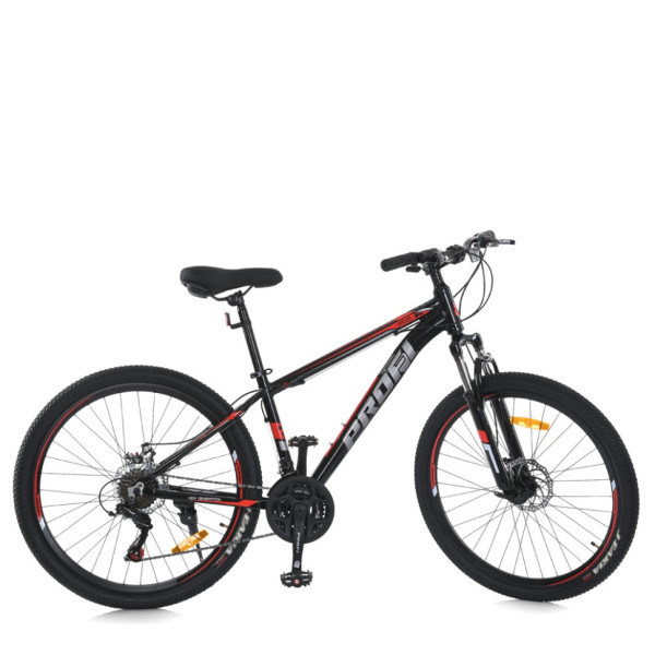 Велосипед MTB2602-2 26 дюймів алюмінієва рама 13 Shimano 21SP чорно-червоний