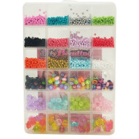 Дитячий набір бісеру для створення прикрас 610-34 ножиці волосінь у комплекті Дитячий набір бісеру для створення прикрас 610-34 ножиці волосінь у комплекті