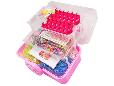 Дитячий набір для плетіння браслетів "Loom" 16202(Pink) в чемодані