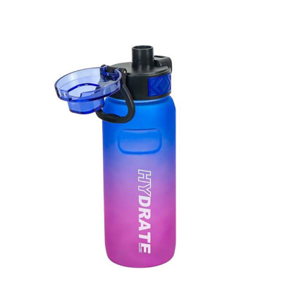 Пляшка для води 2501-SP(Blue-Violet) з поильником та кнопкою 800 мл