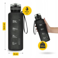 Пляшка для води спортивна 4FIZJO P-5905973403788 1000 мл чорний Пляшка для води спортивна 4FIZJO P-5905973403788 1000 мл чорний