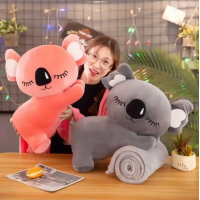 Дитяча м'яка іграшка "Коала" L1129(Pink) іграшка з пледом розмір 50 см