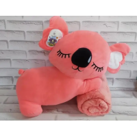 Дитяча м'яка іграшка "Коала" L1129(Pink) іграшка з пледом розмір 50 см