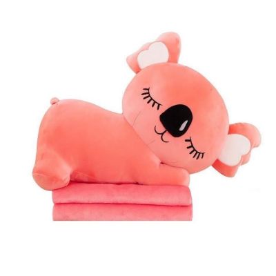 Дитяча м'яка іграшка "Коала" L1129(Pink) іграшка з пледом розмір 50 см