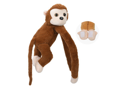 Мяка іграшка Мавпа YG0283 з липучками на двох лапках Коричневий