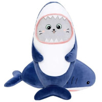 Дитяча мяка іграшка "Кіт в костюмі акули" K15252 розмір 25 см