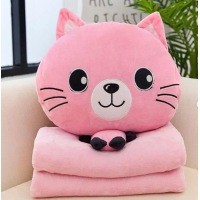 Дитяча м'яка іграшка "Кішечка" L1128(Pink) іграшка з пледом розмір 40 см