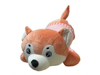 Дитяча м'яка іграшка "Собачка" L1124(Peach) іграшка з пледом, розмір 60 см Дитяча м'яка іграшка "Собачка" L1124(Peach) іграшка з пледом, розмір 60 см