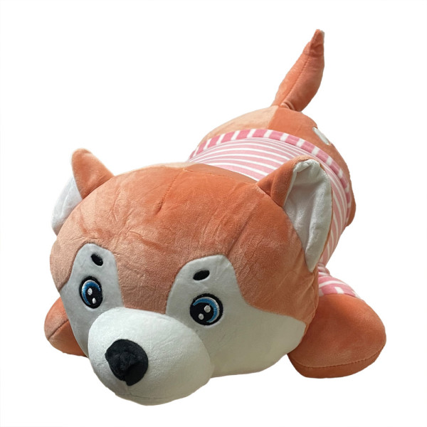 Дитяча м'яка іграшка "Собачка" L1124(Peach) іграшка з пледом, розмір 60 см Дитяча м'яка іграшка "Собачка" L1124(Peach) іграшка з пледом, розмір 60 см