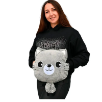 Дитяча м'яка іграшка "Кішечка" L1128(Grey) іграшка з пледом розмір 40 см