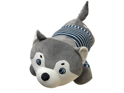 Дитяча мяка іграшка "Собачка" L1124(Grey) іграшка з пледом розмір 60 см