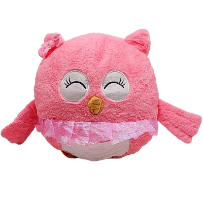 Дитяча мяка іграшка "Сова" L1127(Pink) іграшка з пледом розмір 45 см