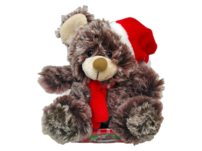 Мяка іграшка MC1571 ведмедик Санта Коричневий