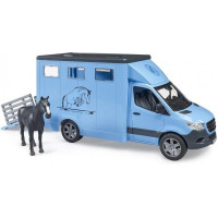 Автомодель Bruder Автомобіль MB Sprinter для перевезення тварин з конем 1:16 (02674)