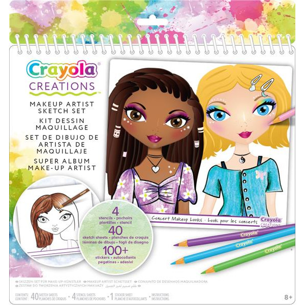 Набір для творчості Crayola Creations Юний візажист з наліпками та трафаретами 40 сторінок (04-1056)