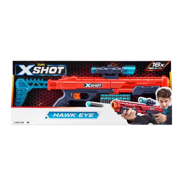 Швидкоcтрільний бластер X-Shot Red Excel Hawk Eye 16 патронів (36435R)