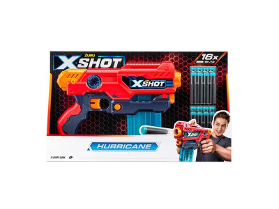 Швидкострільний бластер X-Shot Red Excel Hurricane 16 патронів (36440R)