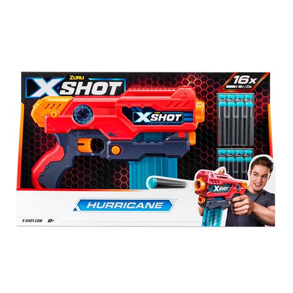 Швидкострільний бластер X-Shot Red Excel Hurricane 16 патронів (36440R) Швидкострільний бластер X-Shot Red Excel Hurricane 16 патронів (36440R)