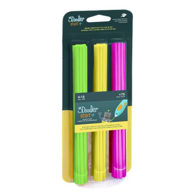 Набір стрижнів для 3D-ручки 3Doodler Start Мікс 75 шт. зелений жовтий рожевий (3DS-ECO-MIX4-75)