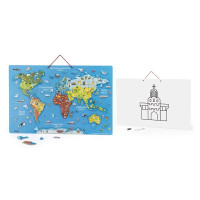 Магнітний пазл Viga Toys Карта світу з маркерною дошкою українською (44508)
