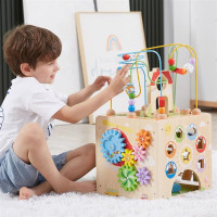 Бізікуб дерев'яний Viga Toys 5 в 1 (44591) Бізікуб дерев'яний Viga Toys 5 в 1 (44591)