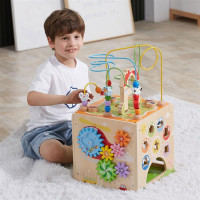 Бізікуб дерев'яний Viga Toys 5 в 1 (44591) Бізікуб дерев'яний Viga Toys 5 в 1 (44591)