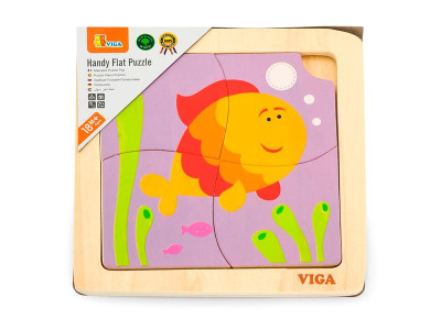 Дерев'яний мініпазл Viga Toys Рибка, 4 ел. (50144) Дерев'яний мініпазл Viga Toys Рибка, 4 ел. (50144)