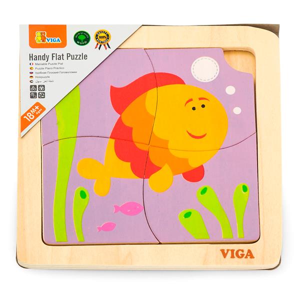 Дерев'яний мініпазл Viga Toys Рибка, 4 ел. (50144) Дерев'яний мініпазл Viga Toys Рибка, 4 ел. (50144)