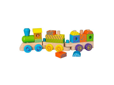 Дерев'яний поїзд Viga Toys Кубики (50572) Дерев'яний поїзд Viga Toys Кубики (50572)