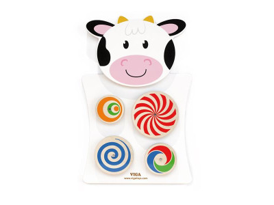 Бізіборд Viga Toys Корівка з колами (50677FSC)
