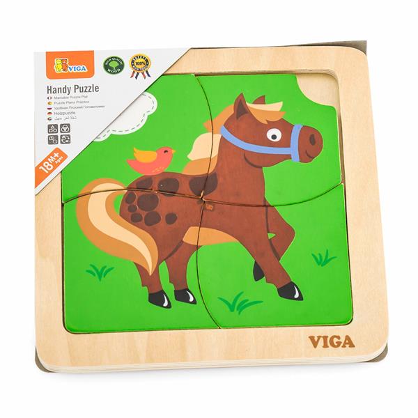 Деревяний мініпазл Viga Toys Коник 4 ел. (51312)