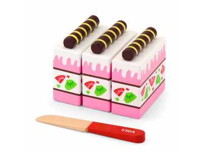 Іграшкові продукти Viga Toys Дерев'яний полуничний торт (51324)