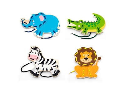 Деревяна шнурівка Viga Toys Африканські звірята (51326)