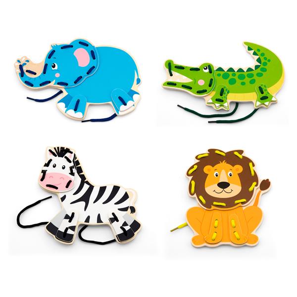 Деревяна шнурівка Viga Toys Африканські звірята (51326)