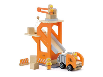 Дерев'яний набір Viga Toys Підйомний кран і самоскид (51616)
