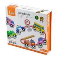 Деревяна шнурівка Viga Toys Автотранспорт (59851)