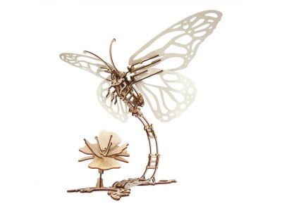 Дерев'яний механічний 3D конструктор Ugears Метелик (70081)