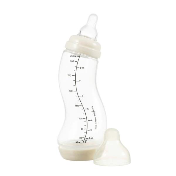 Антиколікова пляшечка Difrax S-bottle Natural із силіконовою соскою 250 мл молочний (706 Popcorn)