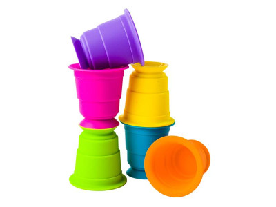 Тактильна Іграшка Fat Brain Toys Suction Kupz М'які чашки 6 шт. (F183ML)