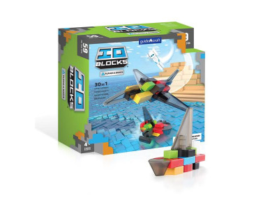 Конструктор Guidecraft IO Blocks Літаки і кораблі з доповненою 3d реальністю, 59 деталей (G9608)